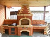 Barbecue Stove From A Brick With A Manhal